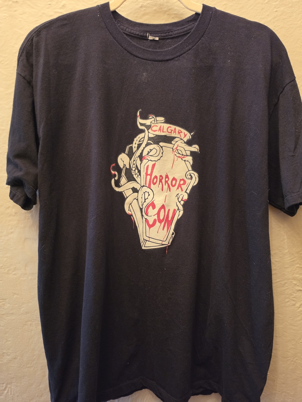 Calgary Horror Con Black Graphic Tee 100% Cotton Horror Shirt L